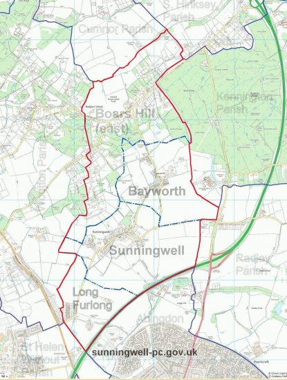 Sunningwell Parish Communities map 2021